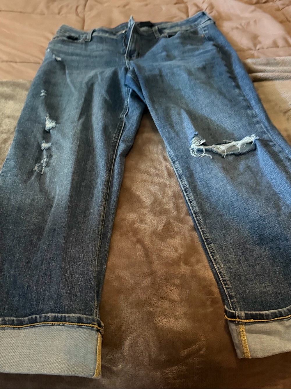 Maurices Medium Blue Distressed Ankle Jeans